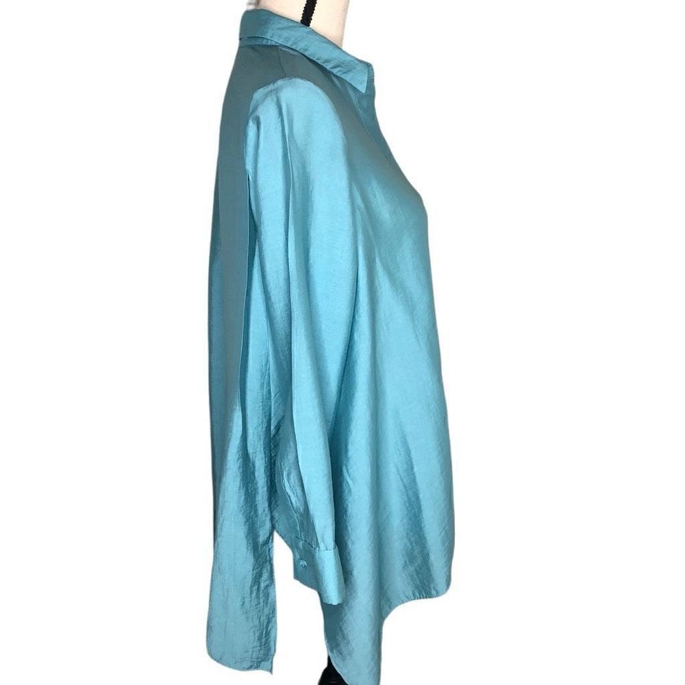 COS Aqua Oversized High Low Top Size 4 - Picture 2 of 13